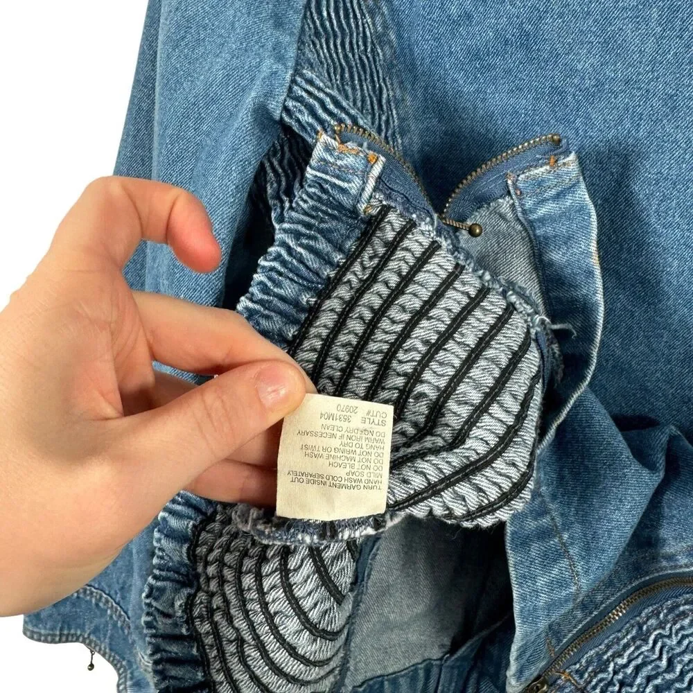 Nancy Bolen City Girl Denim Jacket Western Boho Equestrian Cotton Womens Size 8 - Picture 7 of 7